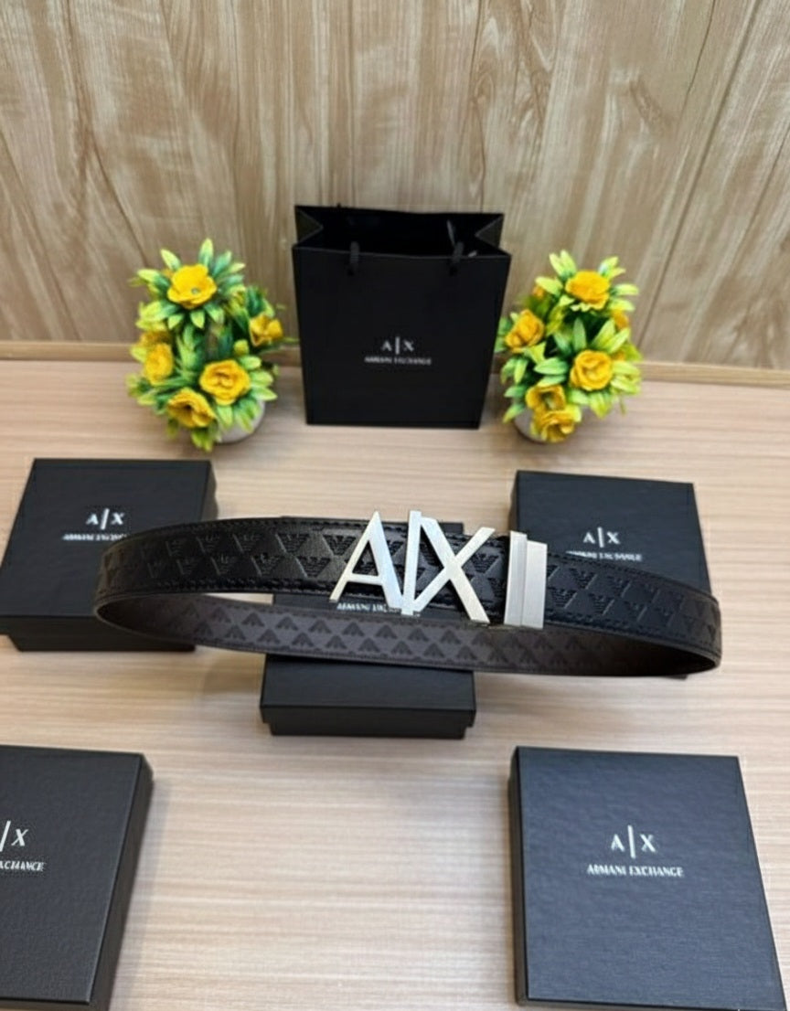 Armani Exchange Silver Belt - Premium Designer Accessory