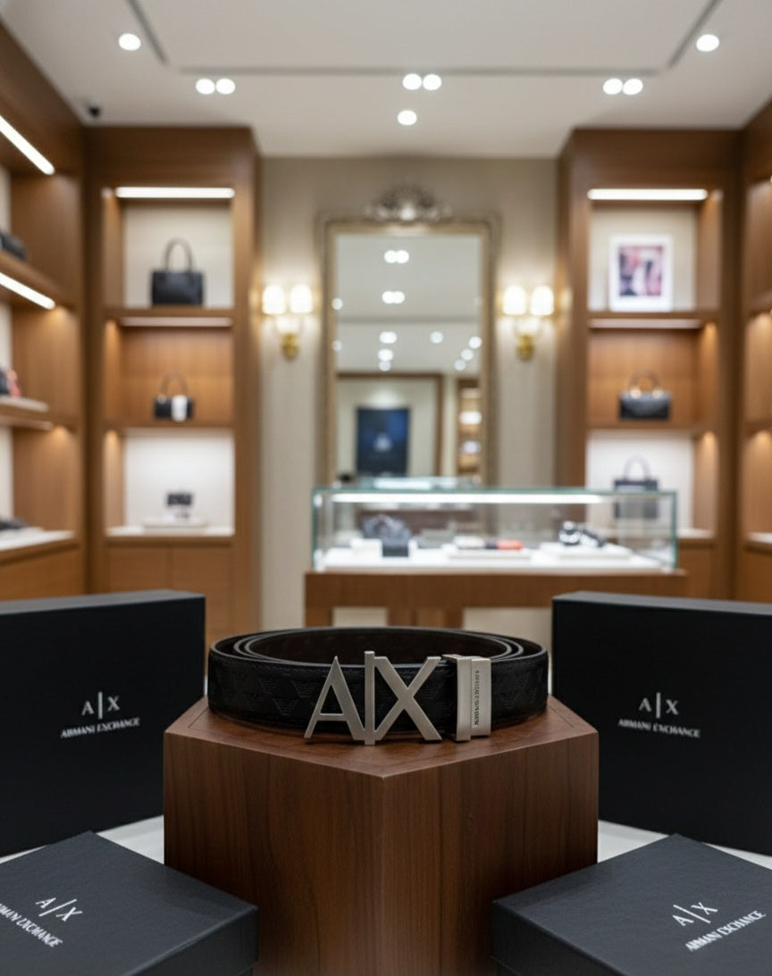 Armani Exchange Silver Belt - Premium Designer Accessory