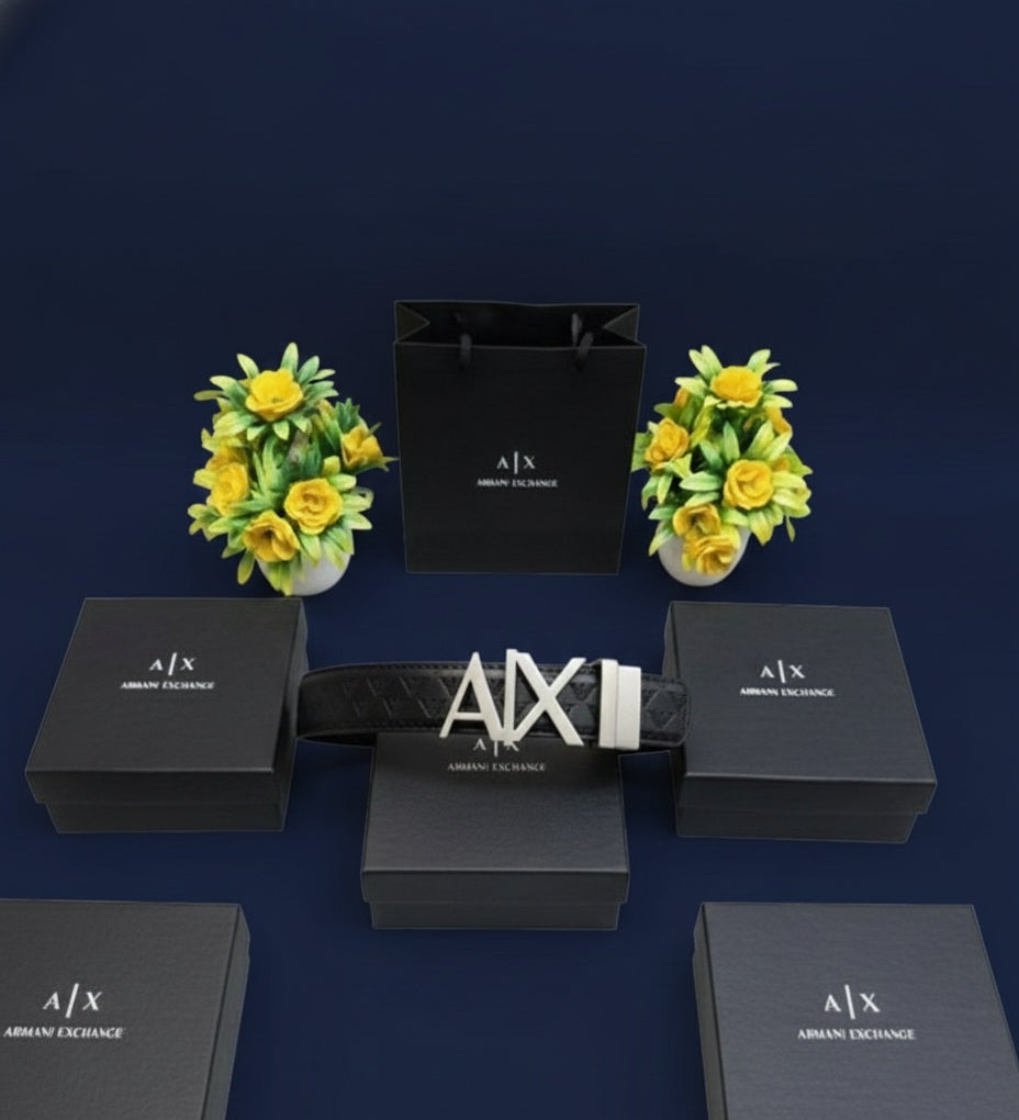 Armani Exchange Silver Belt - Premium Designer Accessory