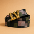 LV Gold Printed Premium Imported Belt - Patchwork Edition