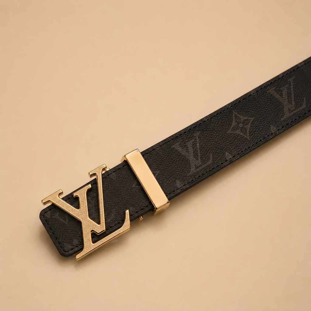 LV Monogram Premium Belt - Gold Logo Buckle