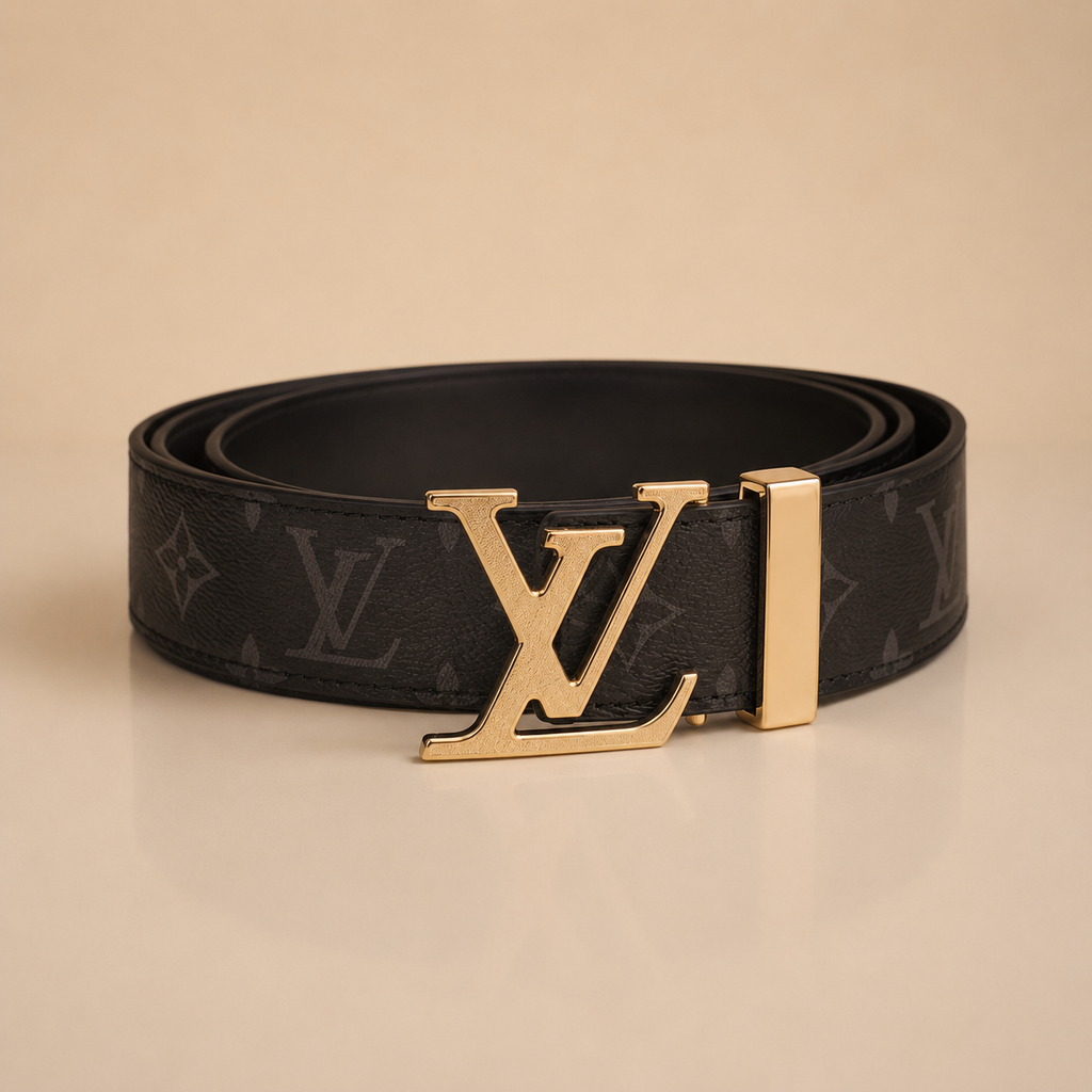 LV Monogram Premium Belt - Gold Logo Buckle