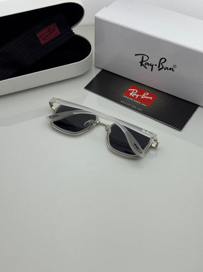 Luxury White Metal Frame Sunglasses | UV Protection | Premium Box Included