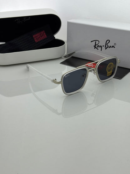 Luxury White Metal Frame Sunglasses | UV Protection | Premium Box Included