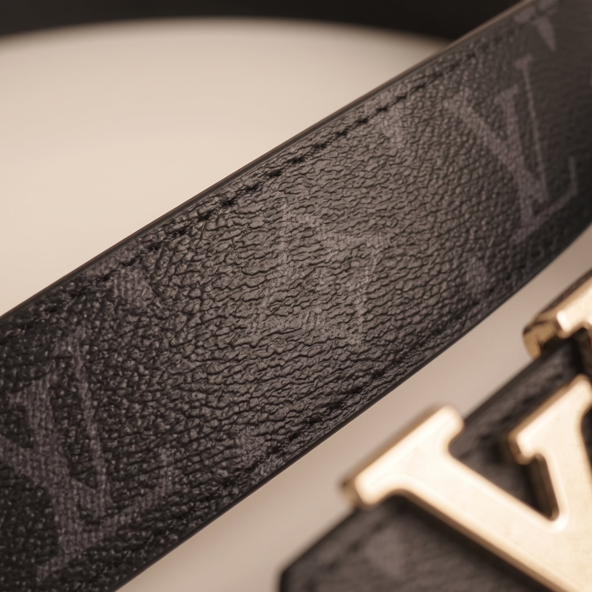 LV Monogram Premium Belt - Gold Logo Buckle