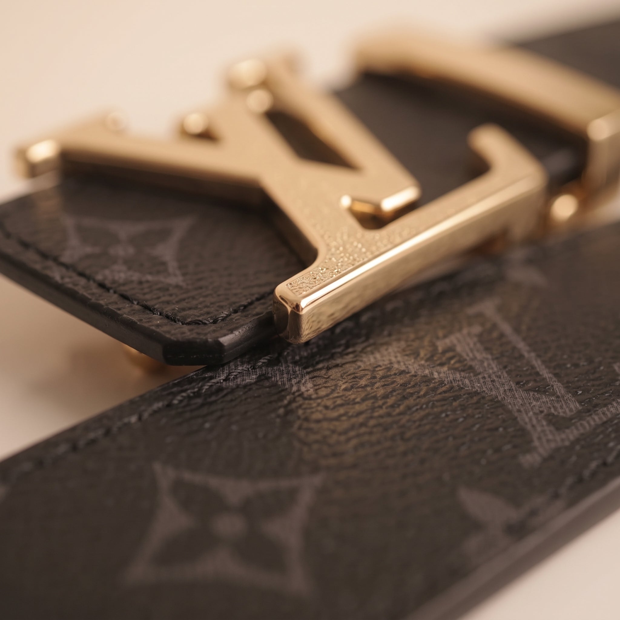 LV Monogram Premium Belt - Gold Logo Buckle