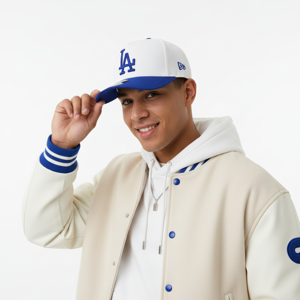 Blue Cap on Model – 3/4