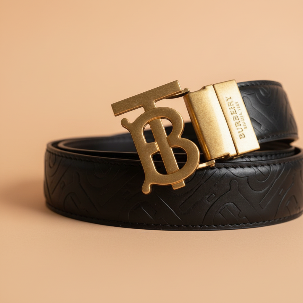 Burberry Belt TB Buckle Close-up