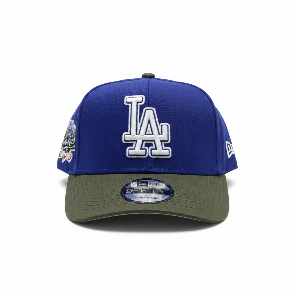 LA Dodgers 100th Anniversary Blue & Olive Snapback Cap – New Era 9Fifty
