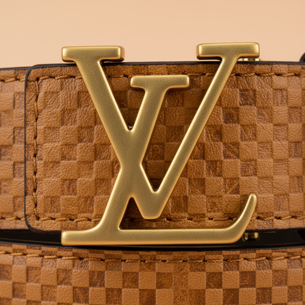 Gold-tone buckle macro