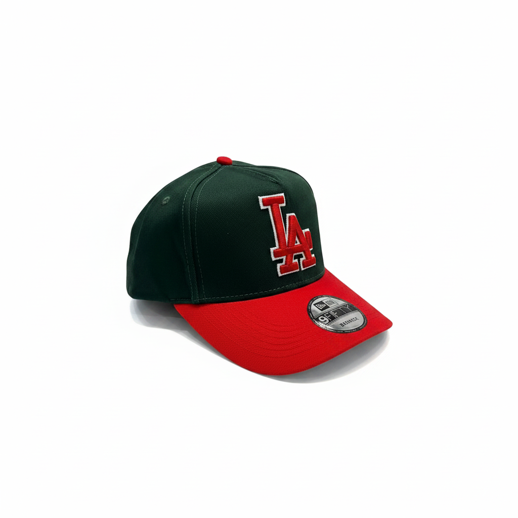 Green Red Cap White Background