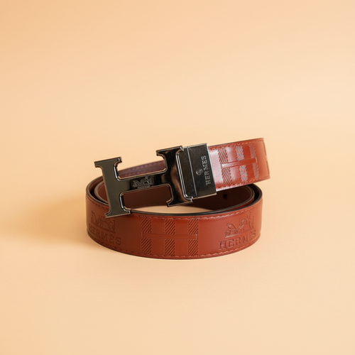 Brown Leather Belt – Premium Signature Buckle