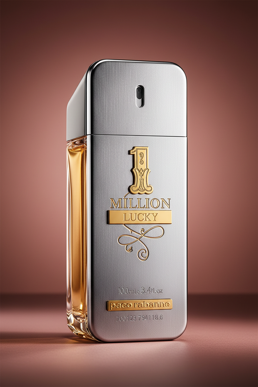 Premium Million Lucky Inspired 100ml - Metallic Silver Bottle with Gold Accents