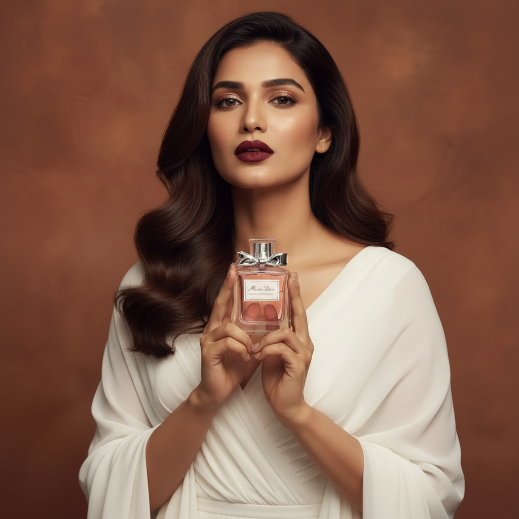 Miss Dior Blooming Bouquet - woman in white flowy dress, direct camera look