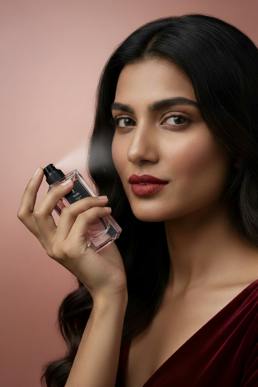 YSL MUSE Inspiring Iris - Model Spraying Perfume on Wrist