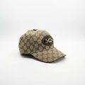 Gucci Beige Monogram Cap G125 - Side Angle White Background