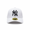 NY Yankees White Cap - Front Studio View