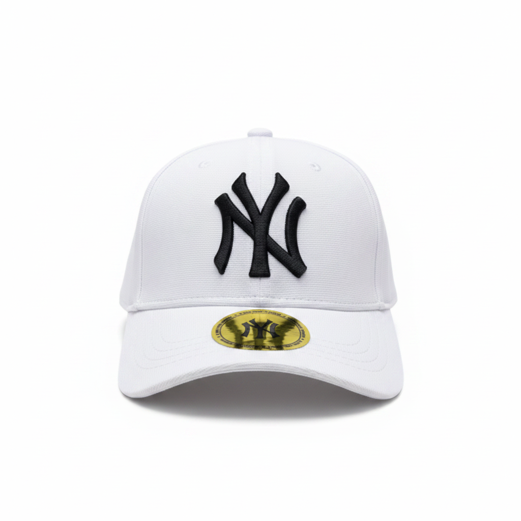 NY Yankees White Cap - Front Studio View