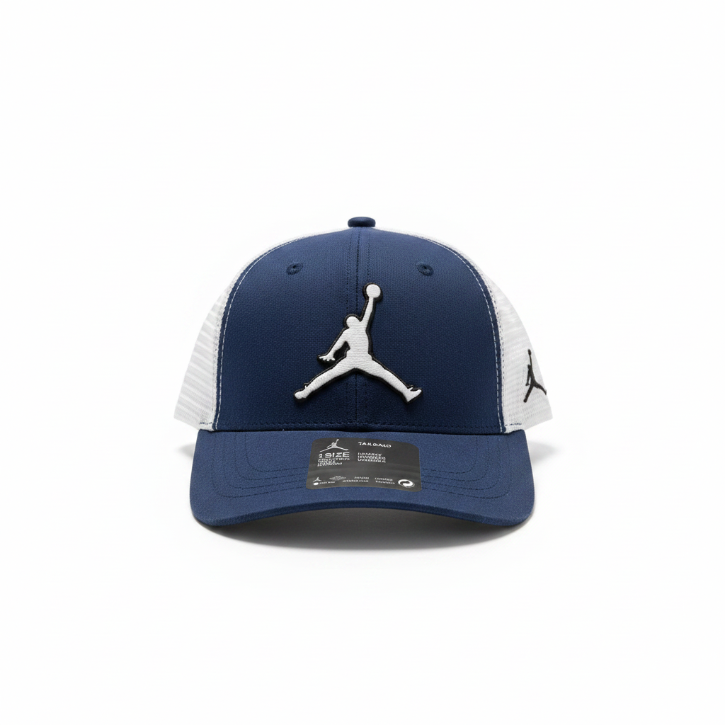 Jordan Jumpman Navy Blue Cap — white background studio front shot