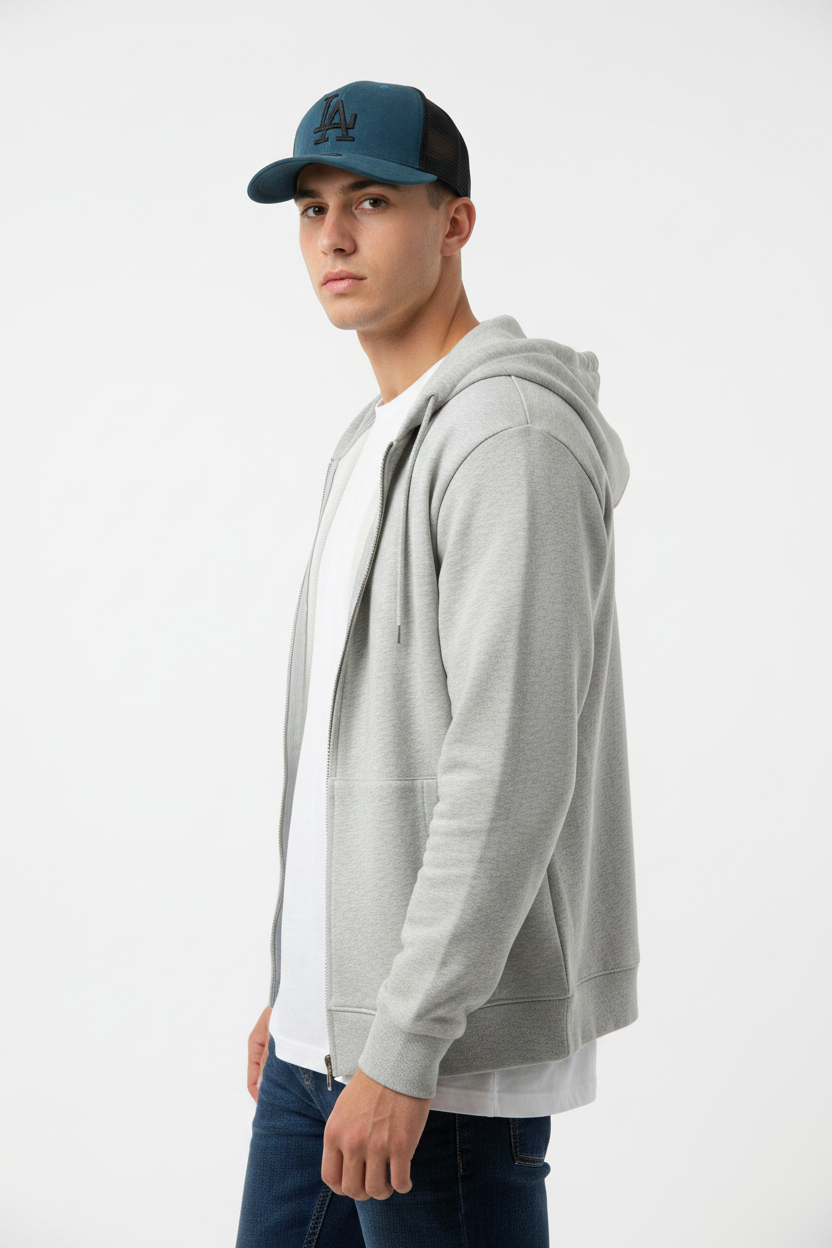 LA Blue Suede Cap - Male Half Body