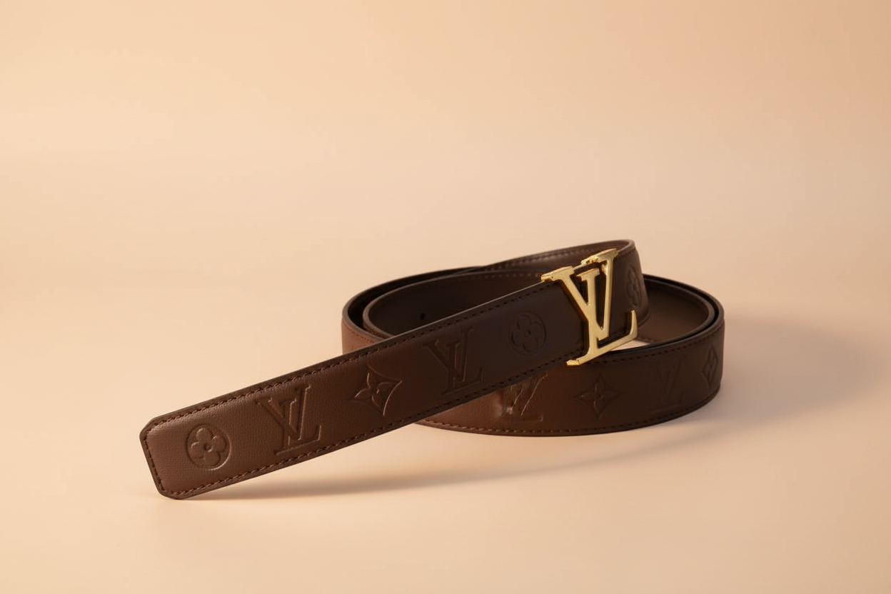 LV Embossed Belt Flat Lay