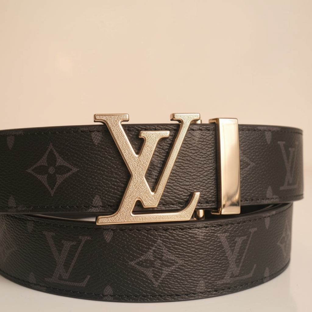 LV Textured Buckle Close-Up