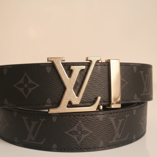 LV Textured Buckle Close-Up
