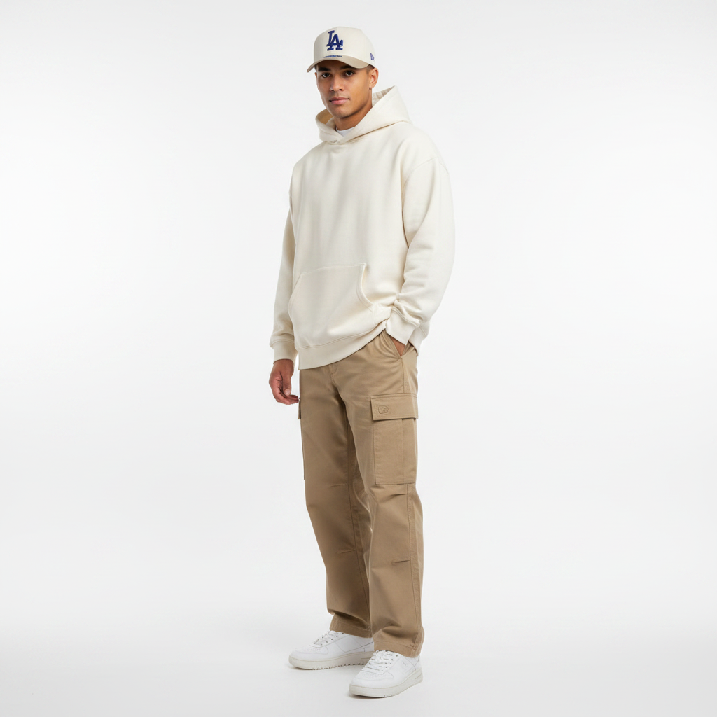 Man Wearing Cream LA Cap