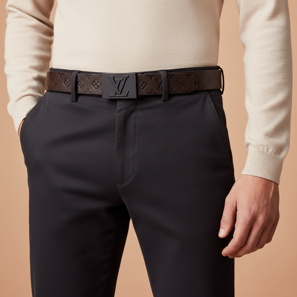 Man Wearing LV Belt