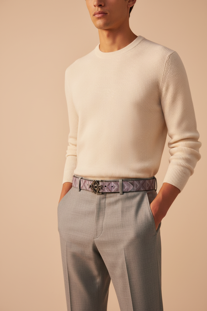 Model wearing Exact Dior Belt - Full Shot