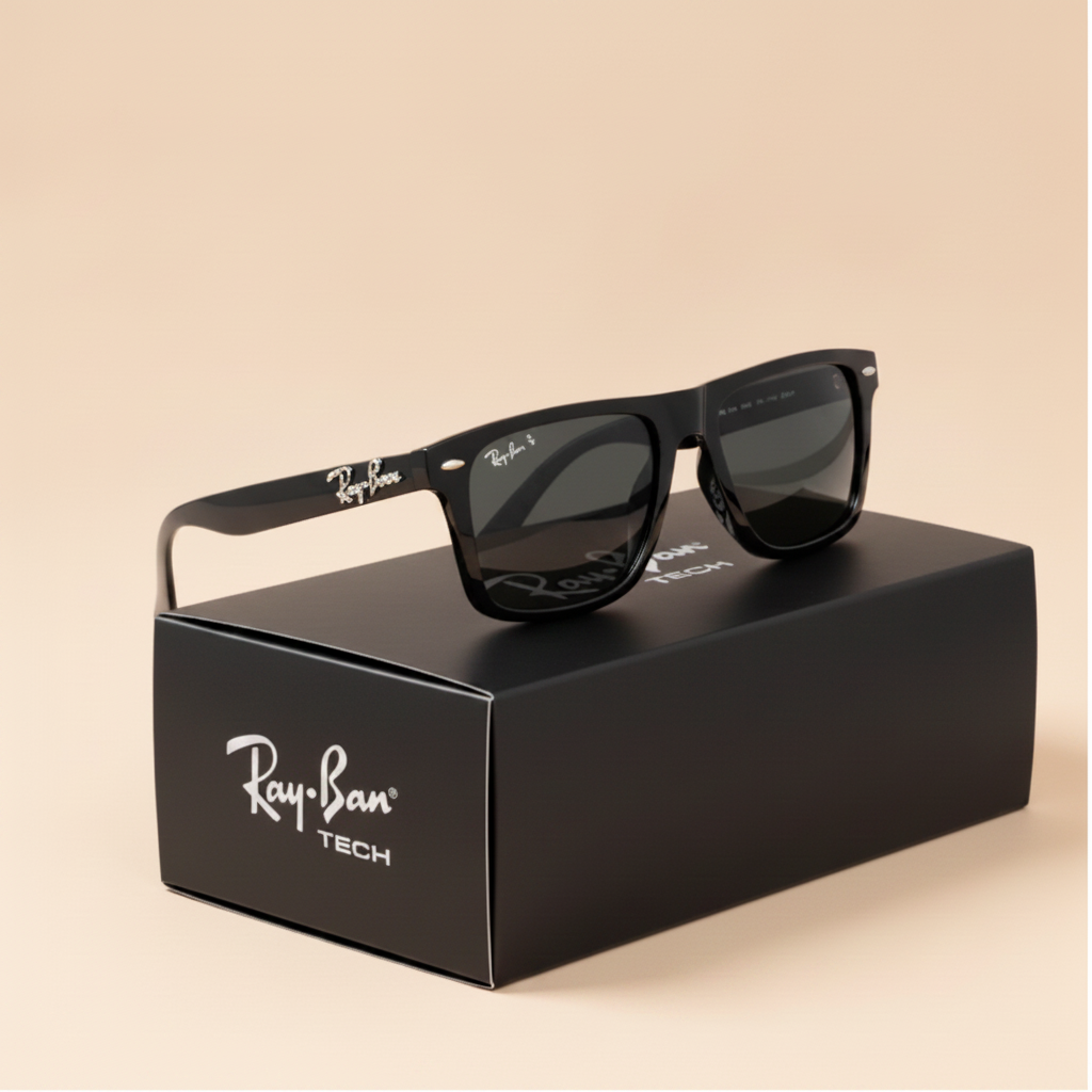 Ray-Ban x AWGE Crystal Wayfarer Sunglasses – Glossy Black with Diamond Script