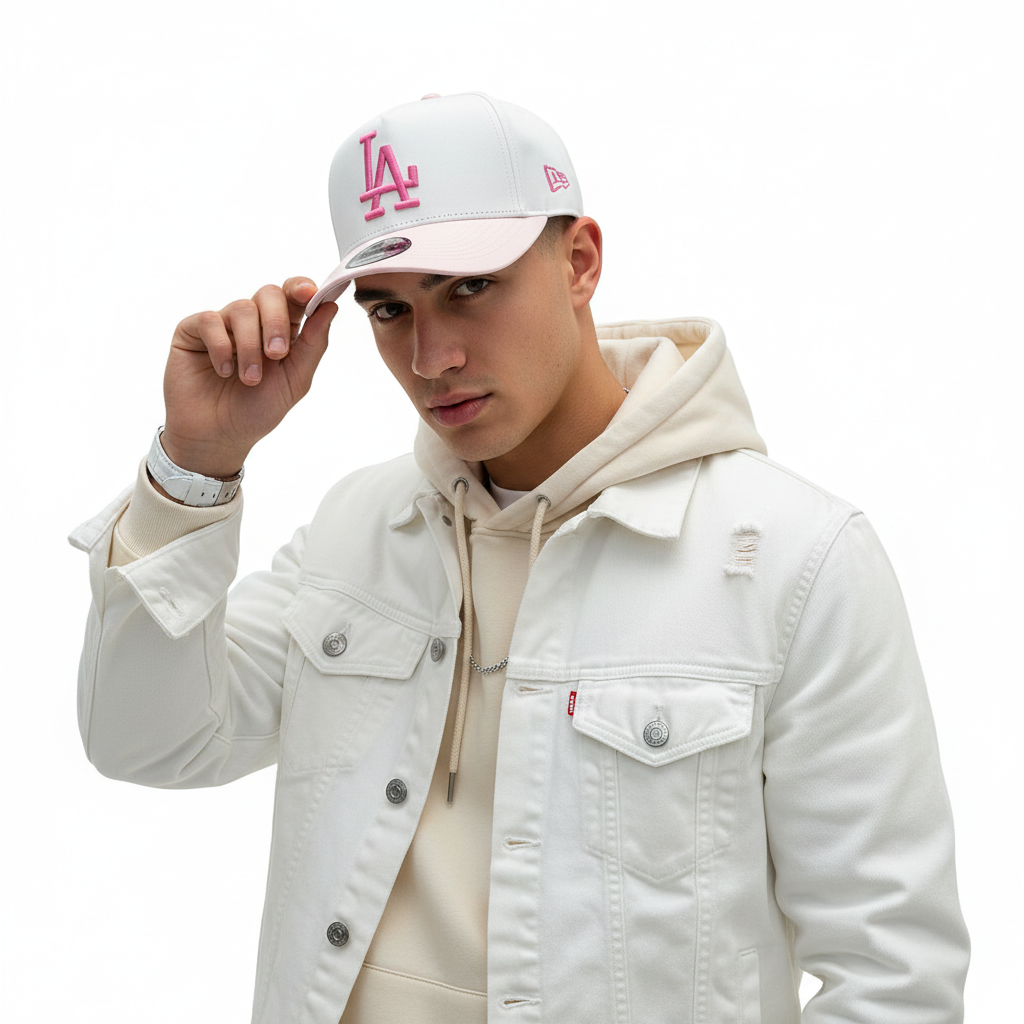 Pink Cap on Model – Front