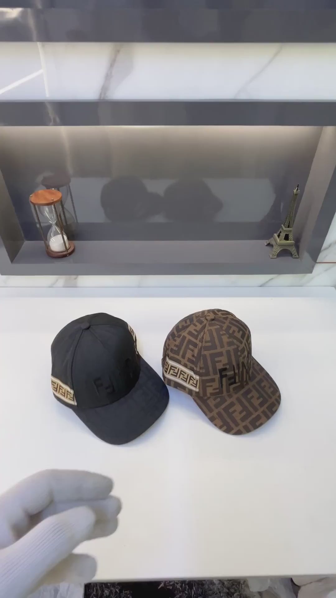 Premium Black FF Monogram Baseball Cap