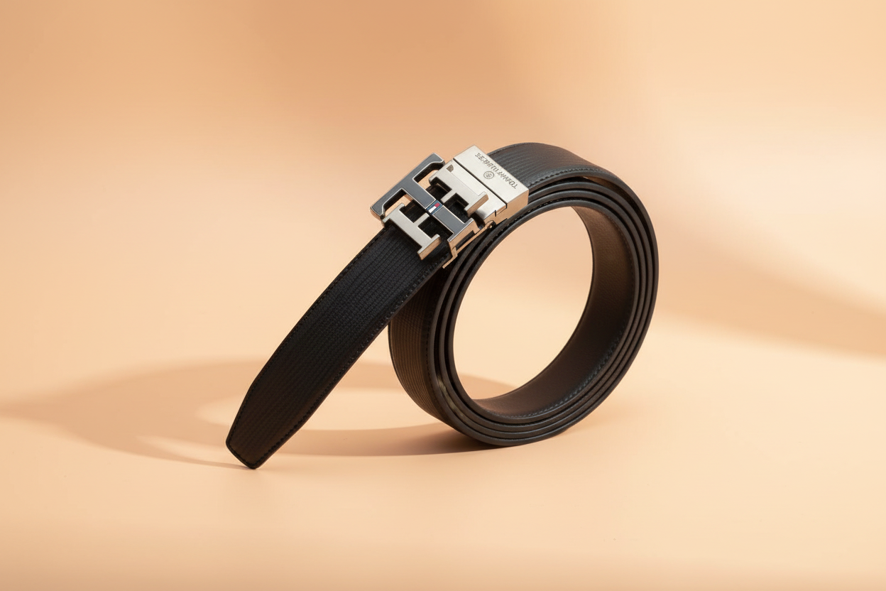 Tommy Hilfiger Black Belt - Flat Lay