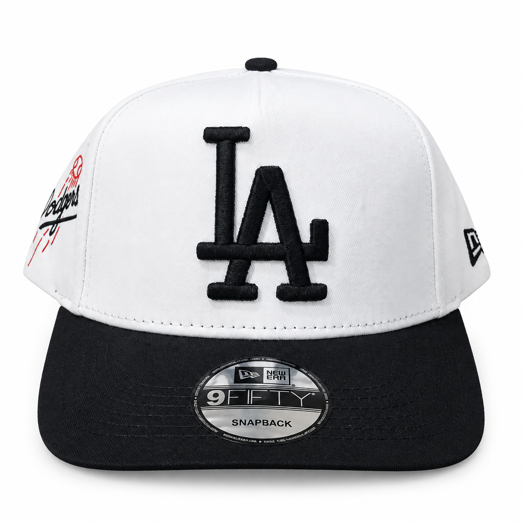 White and black cap side embroidery
