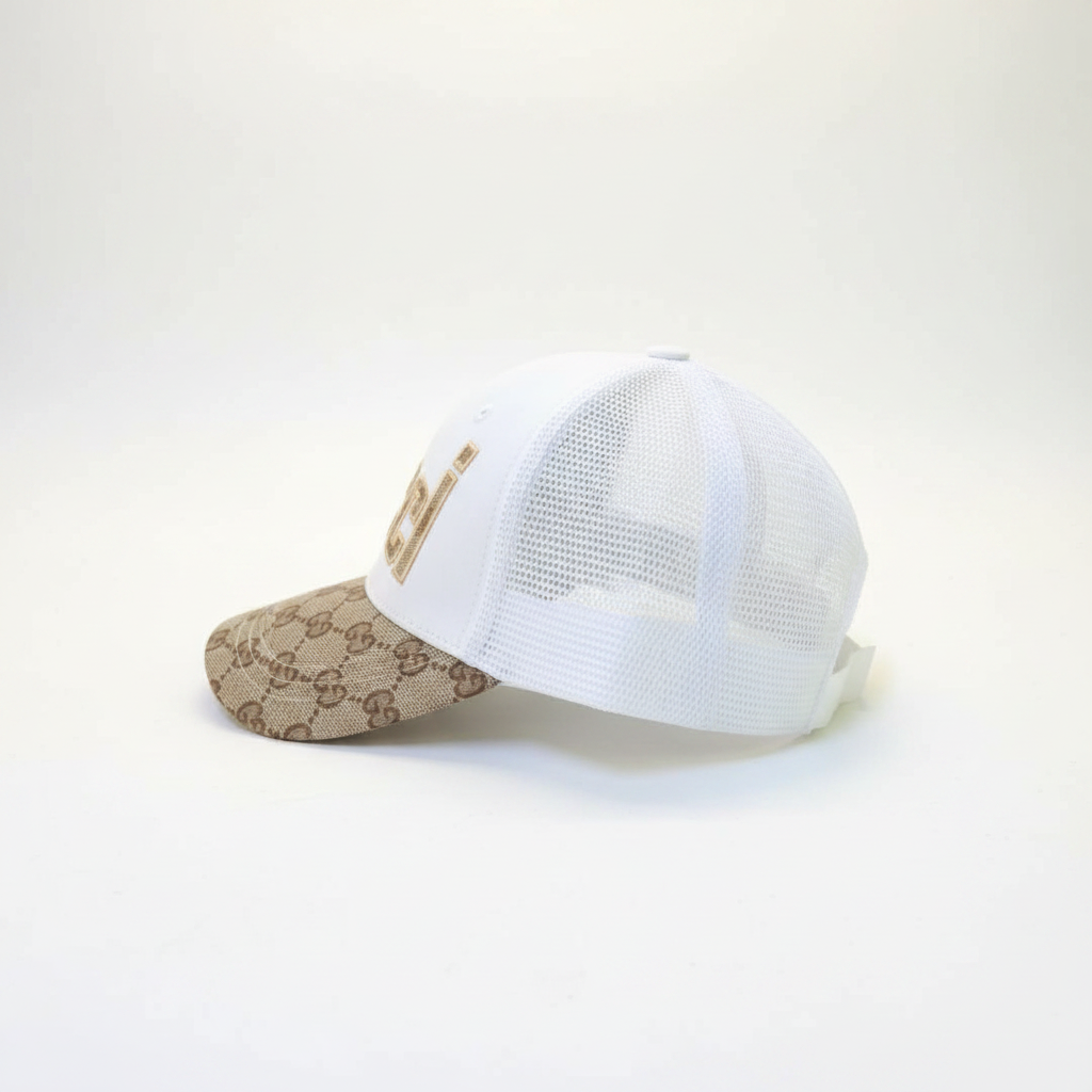 White Gucci Cap - Side Studio
