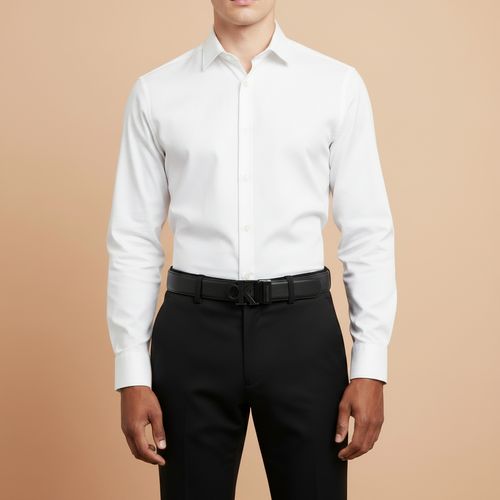 White male model CK belt